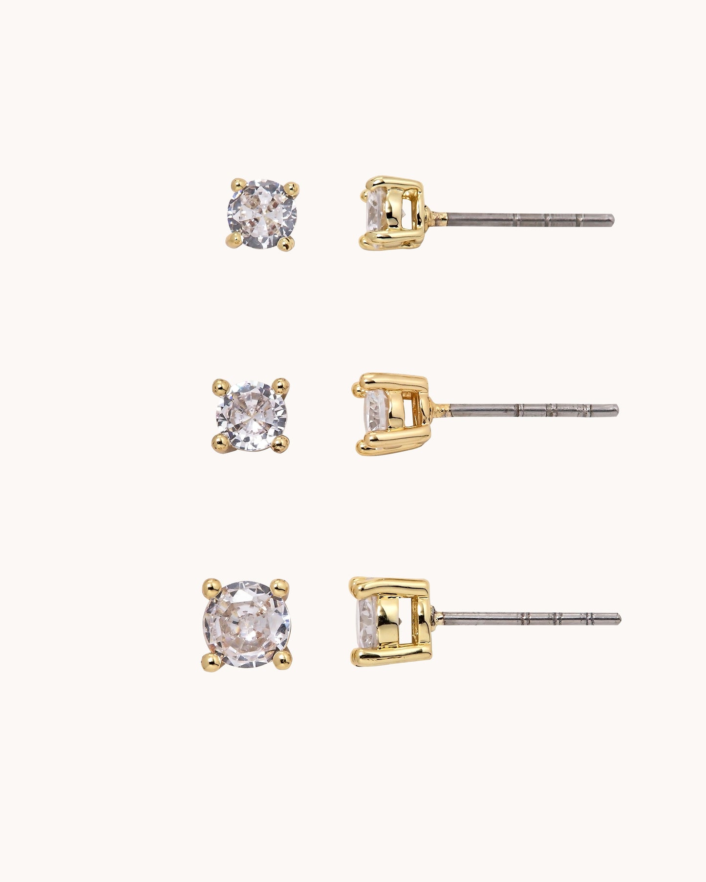 Round Studs Set - Gold