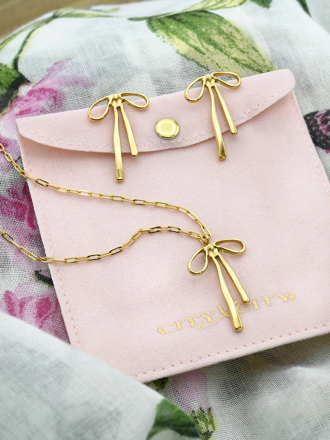 Tied Bow Drop Post Earrings