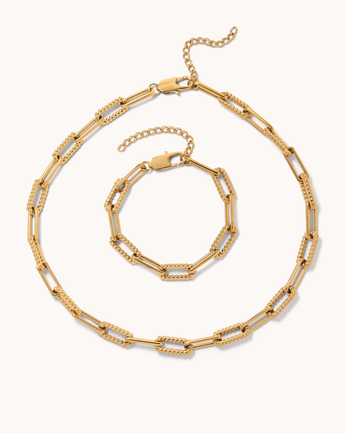 Paperclip Textured Link Chain Bracelet
