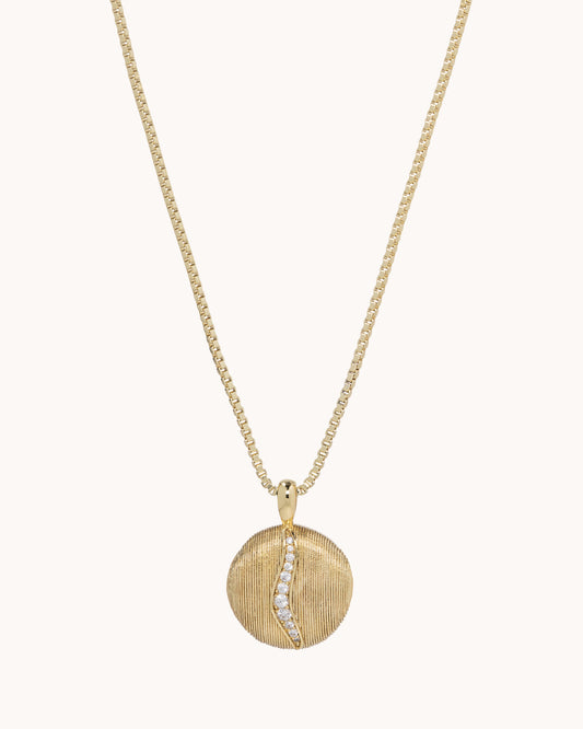 Brushed Metal Pendant - Gold