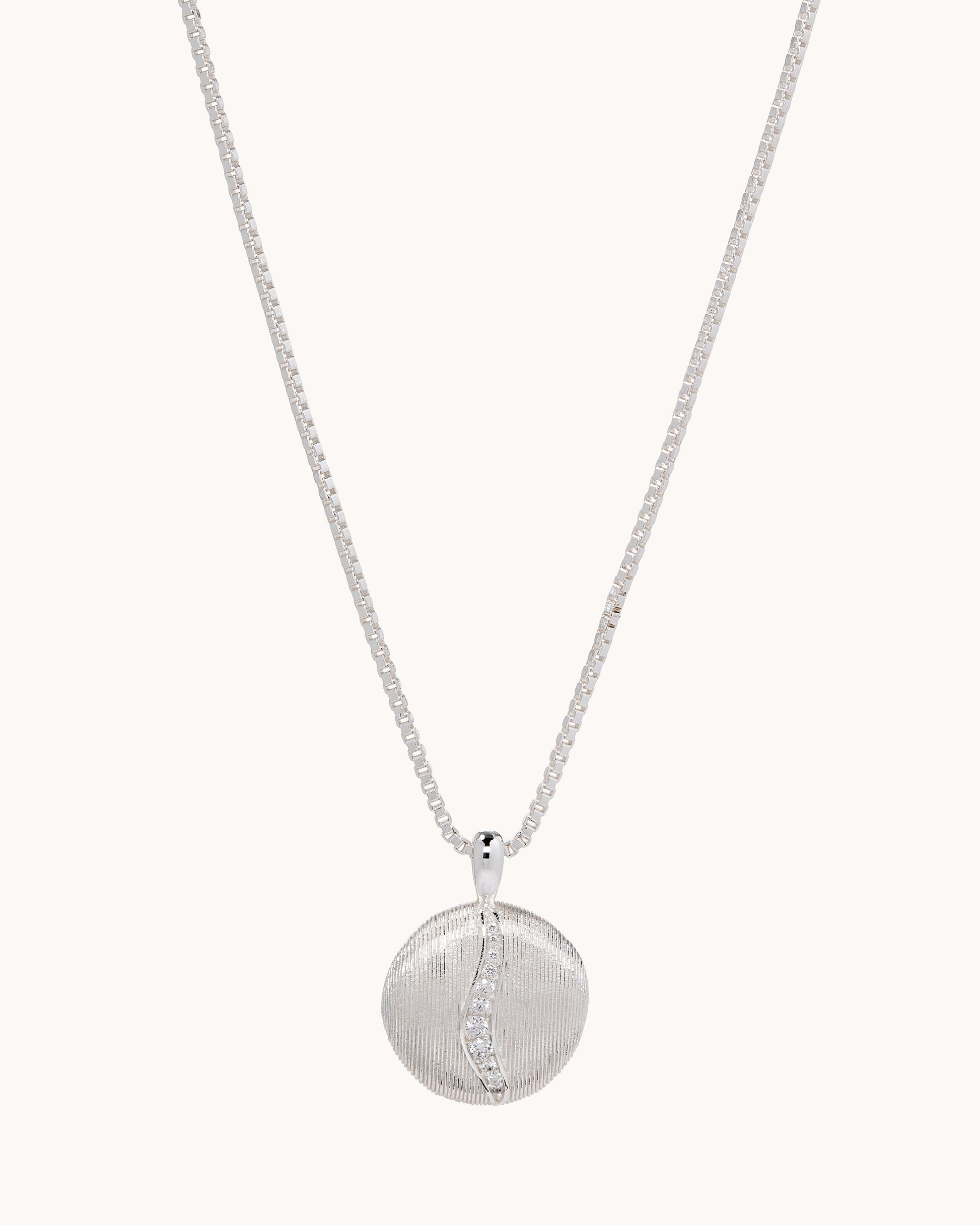 TRUE Solid or Plated Show off your style with this stylish Demi-Fine necklace. Made of 14K plated gold, the design features a Brushed Metal Pendant - Silver. 