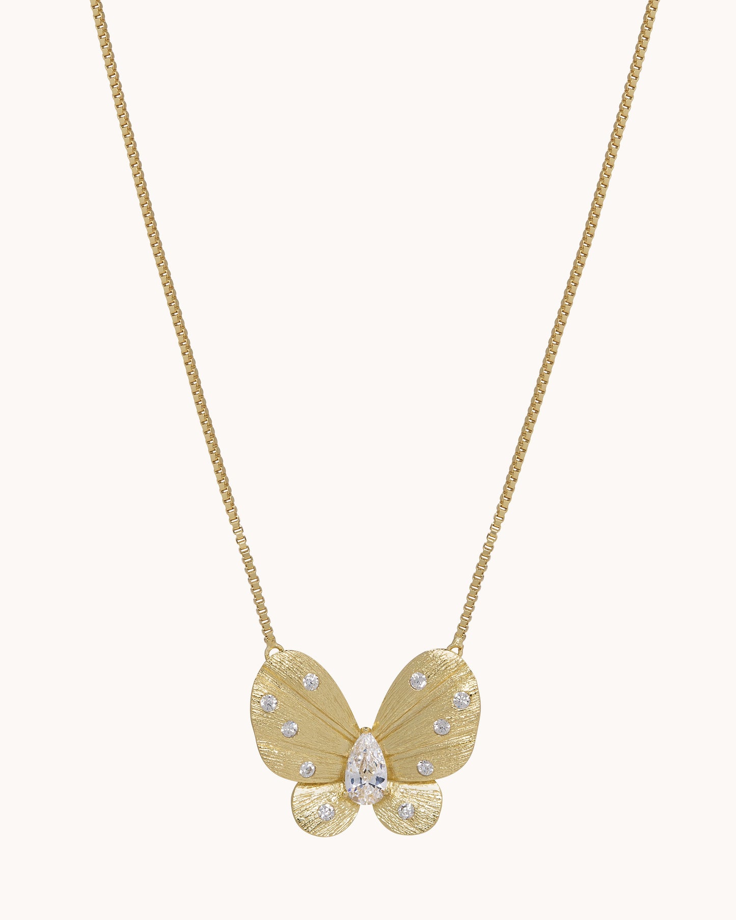 Brushed Butterlfy Pendant - Gold