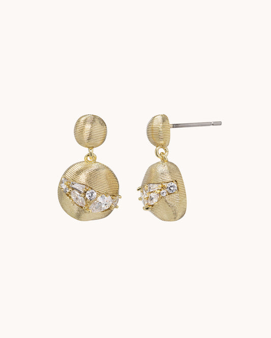 Brushed Metal Organic Drop Ear - Gold