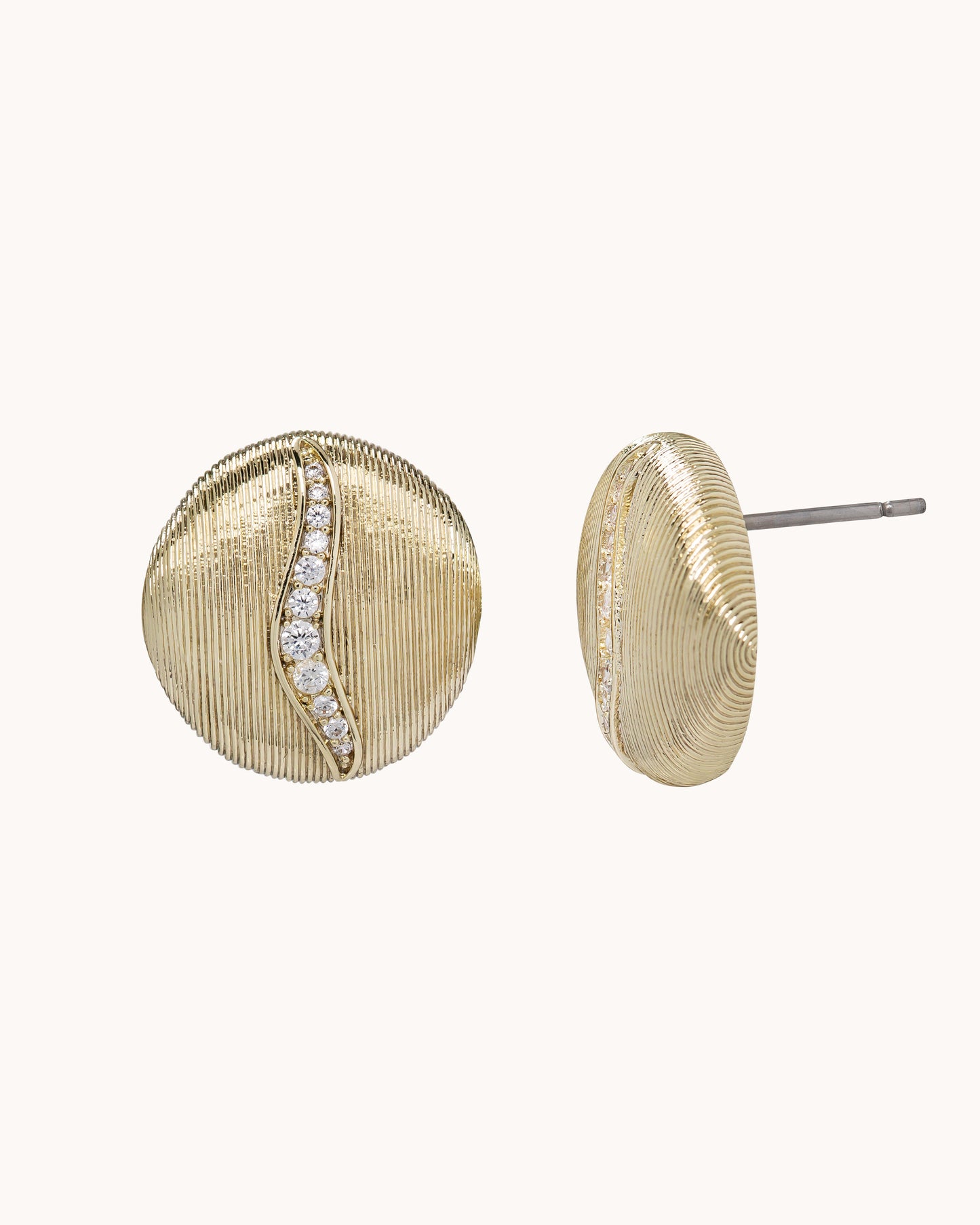 Brushed Button Ear - Gold