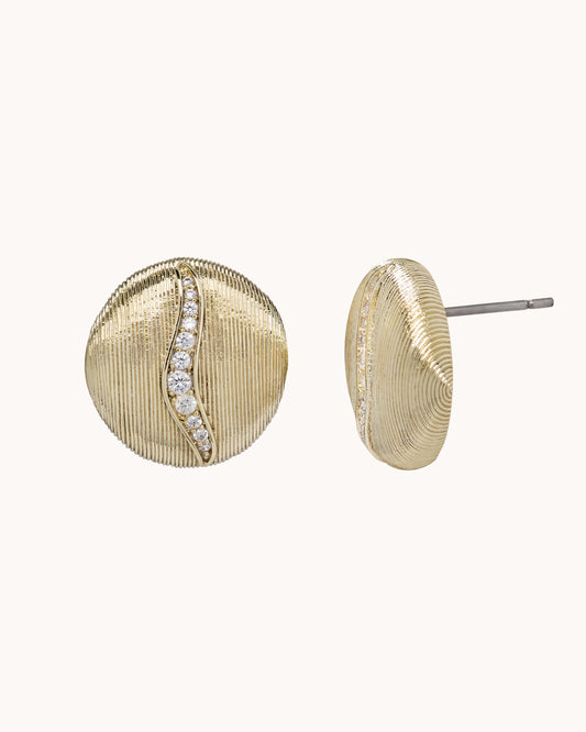 Brushed Button Ear - Gold