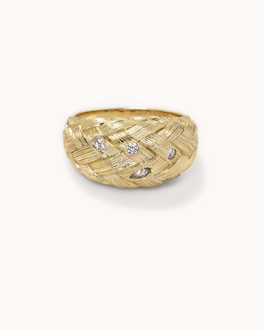 Textured Woven Ring - Gold