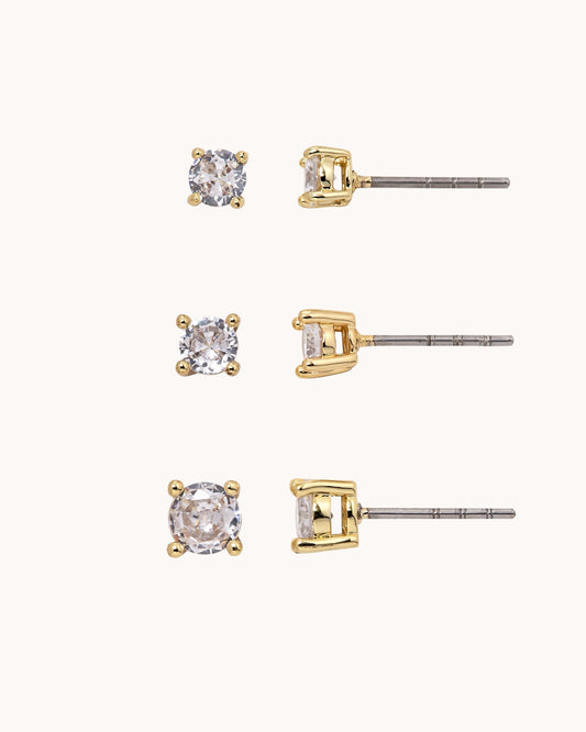 Round Studs Set - Gold