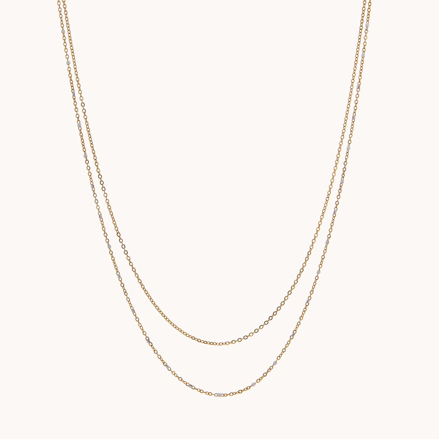 Layered Mini Bead Chain Necklace - Gold