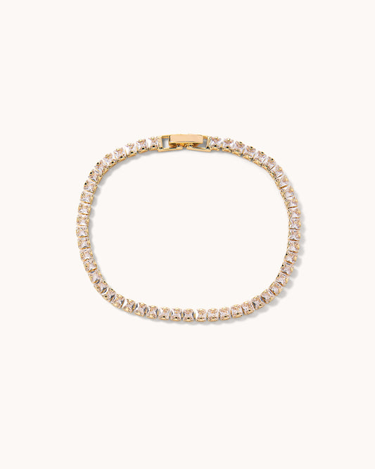 Square Tennis Bracelet - Gold