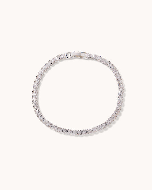 Square Tennis Bracelet - Silver