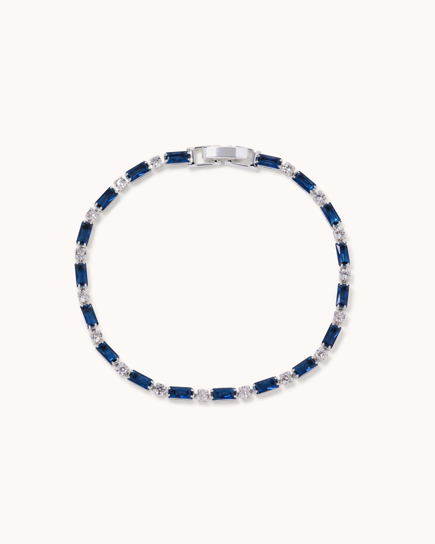 Sapphire & Clear Tennis Bracelet