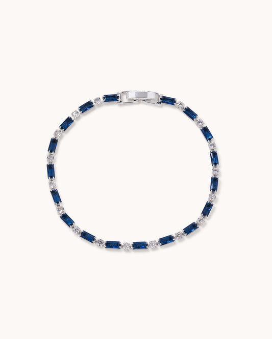 Sapphire & Clear Tennis Bracelet