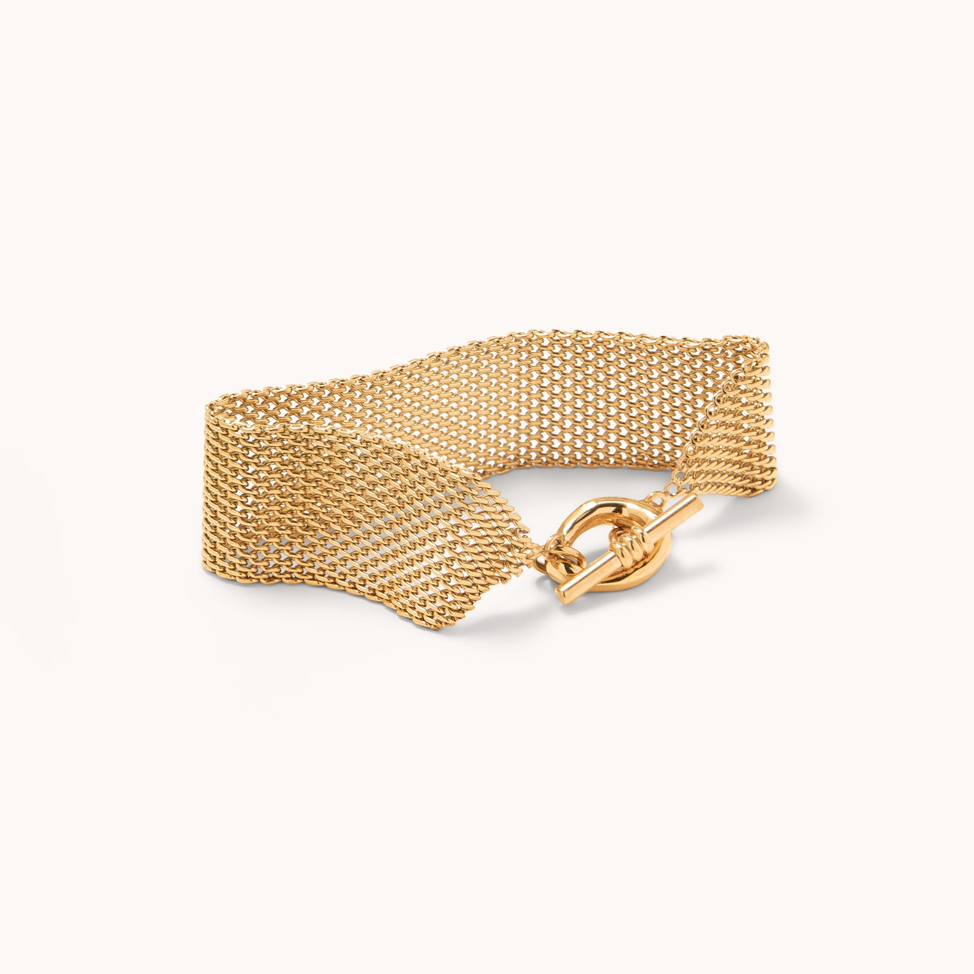 Mesh Chain Toggle Bracelet - Gold