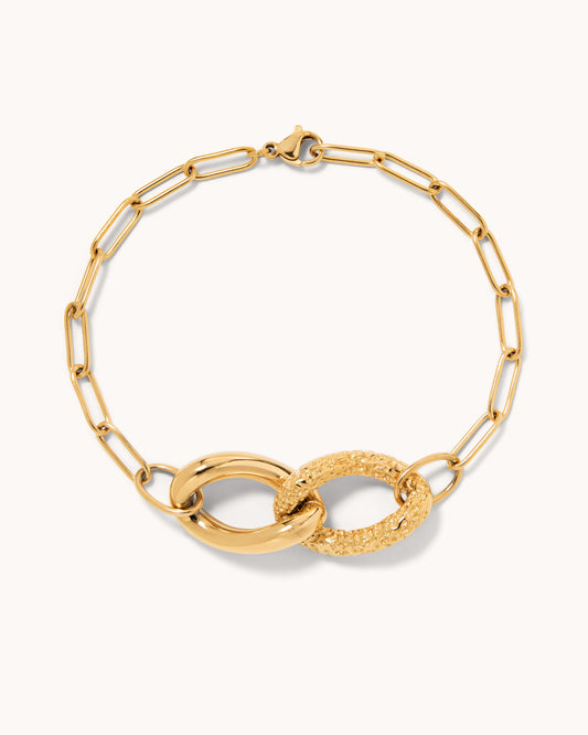 Paperclip Chain Infinity Bracelet - Gold