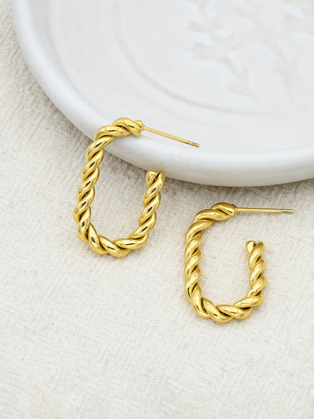 Rope Twist Hoop Earrings