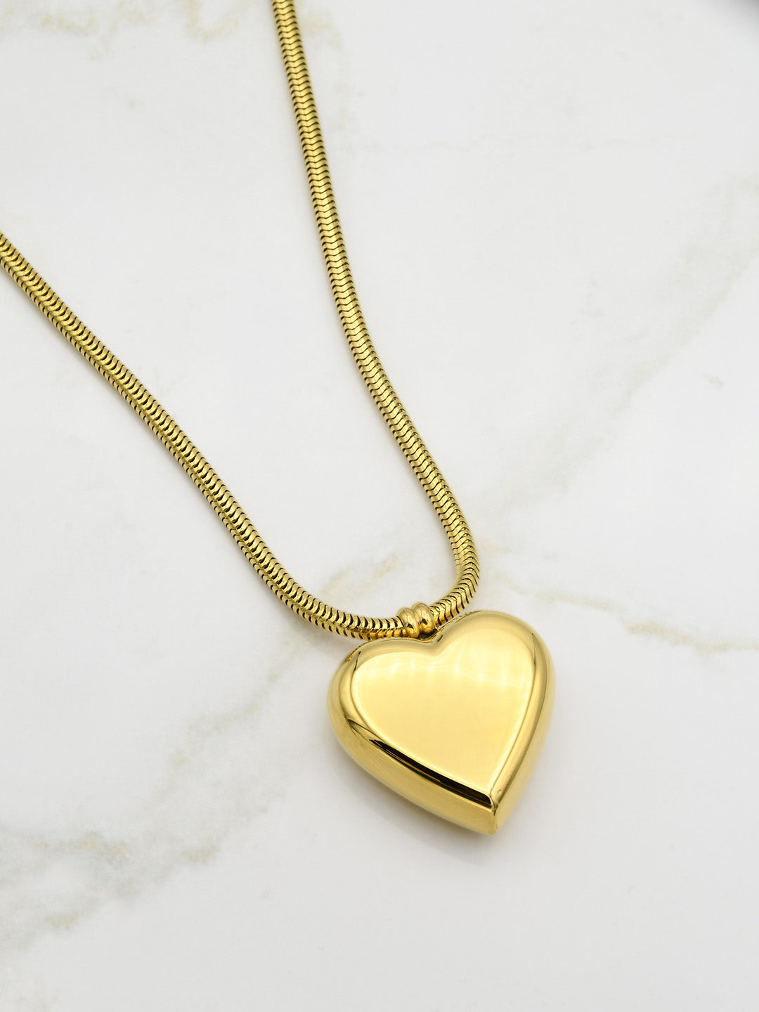 Thick Chain Heart Locket Necklace