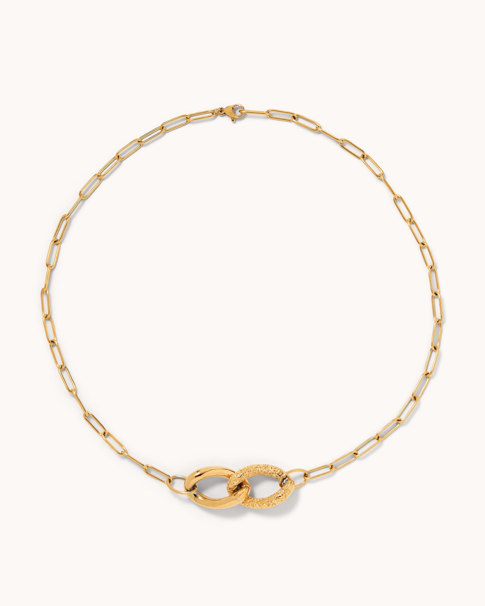 Paperclip Chain Infinity Necklace - Gold