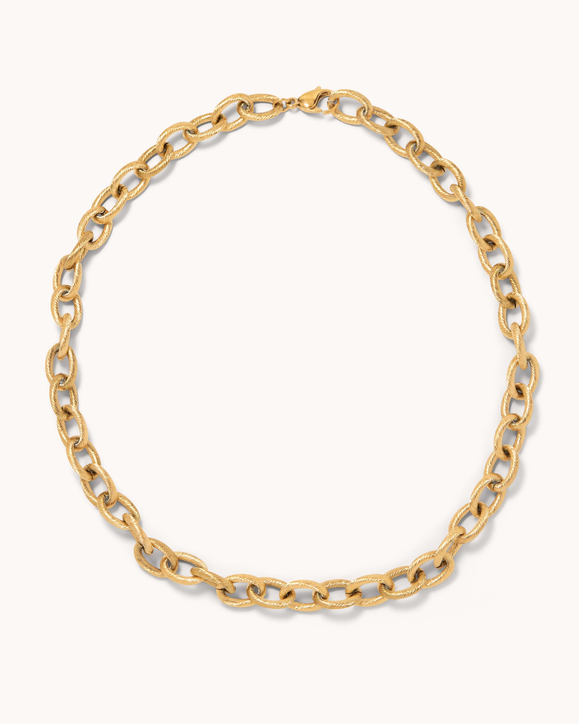 Roped Open Chain Chunky Necklace - Gold