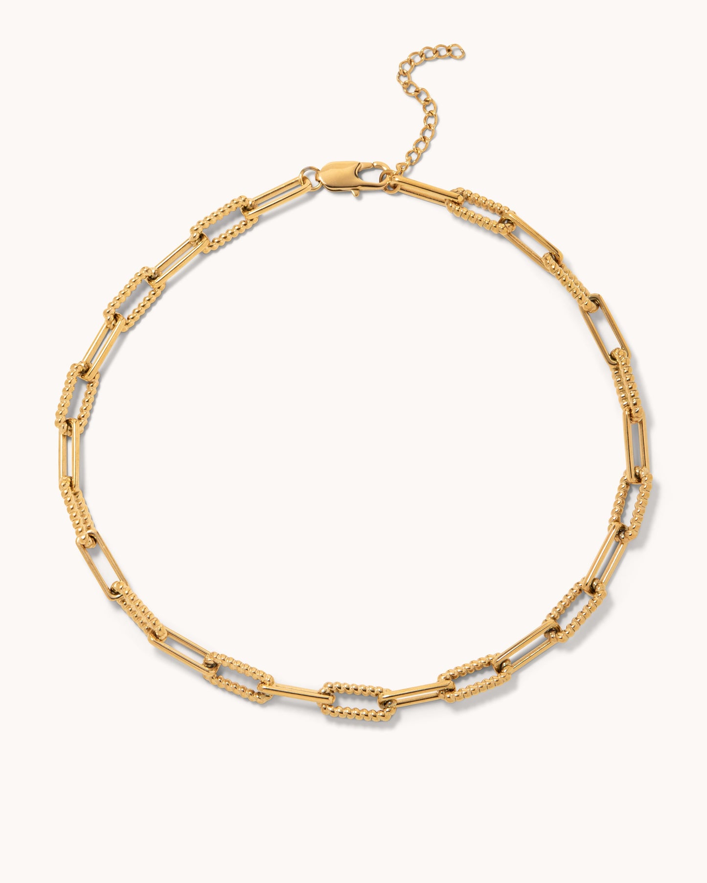 Paperclip Textured Link Chain Necklace - Gold