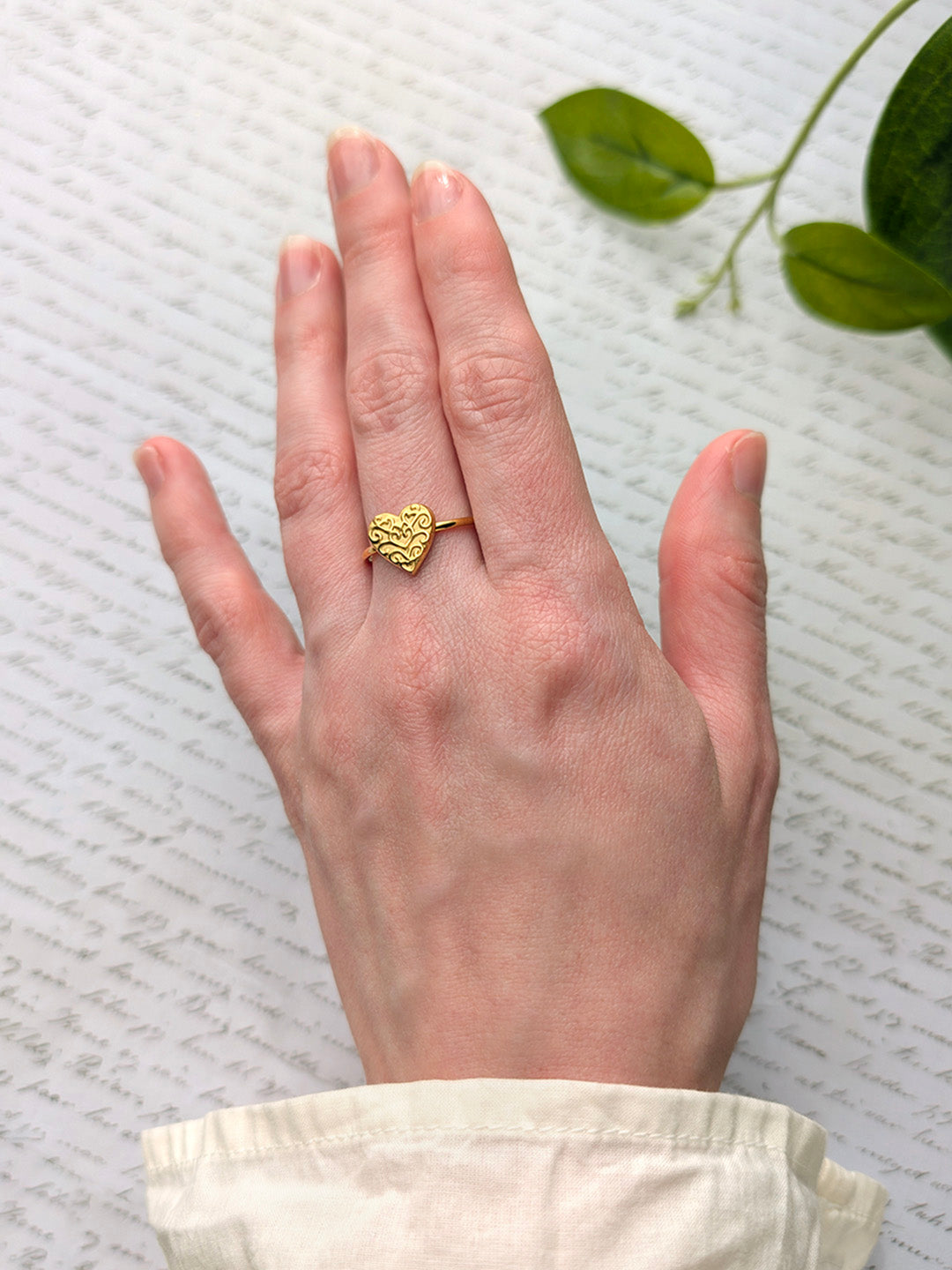 Scroll Heart Ring