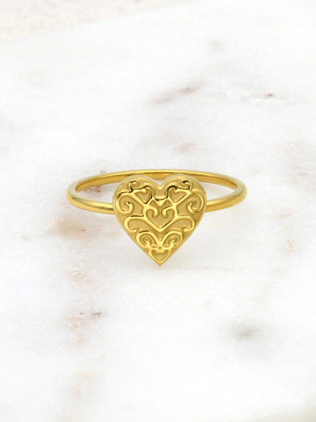 Scroll Heart Ring