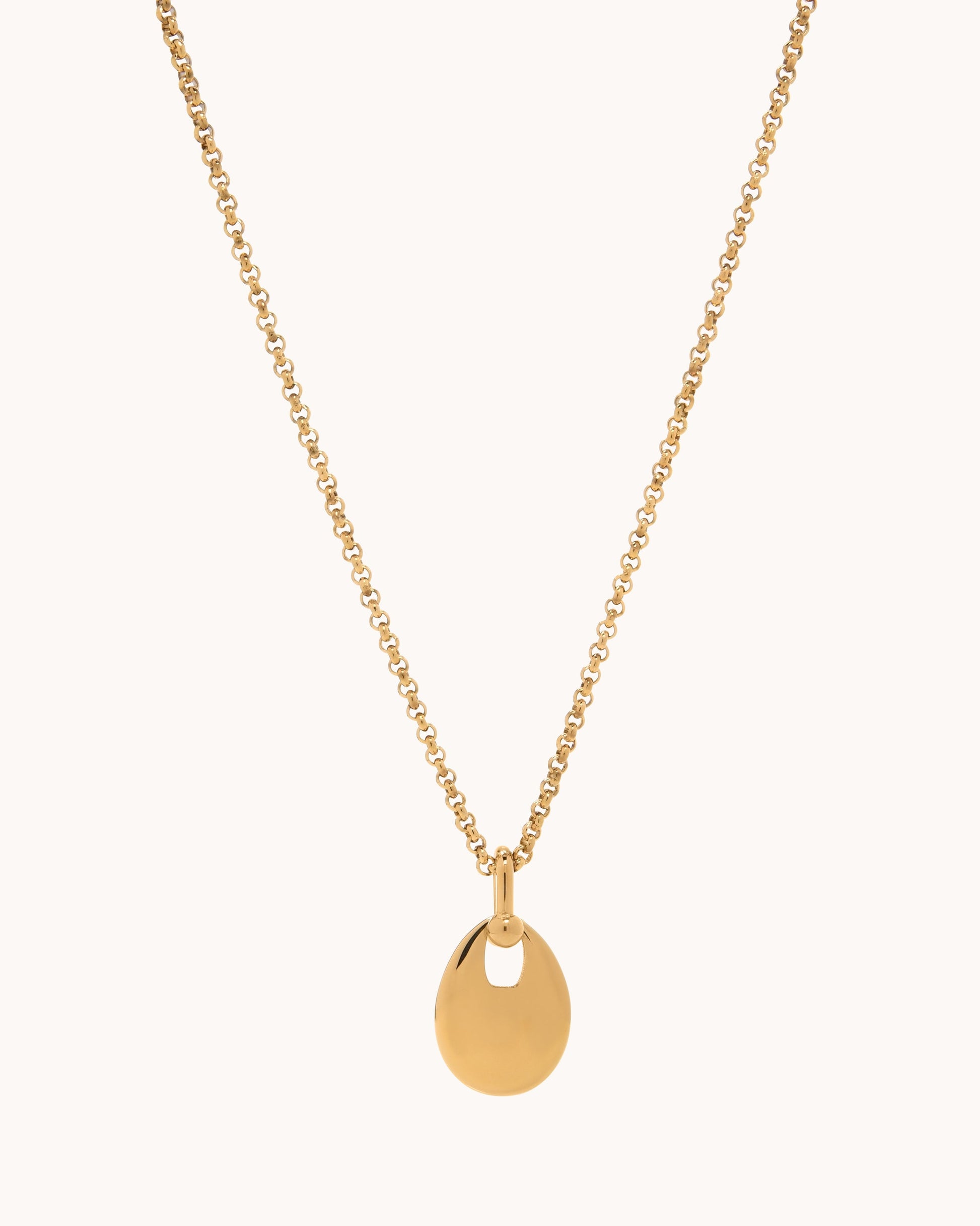 Shiny Drop Pendant Necklace - Gold